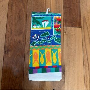 Vintage Linen Tea Towel Caribbean Island Towel. New, Read condition